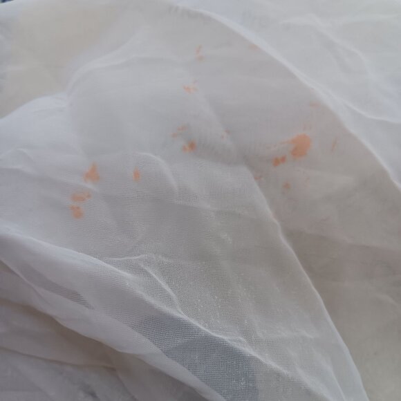 Vintage Baby Dress 1950's Sheer White Ruffled Shell Buttons & Delicate Design - Picture 7 of 10